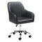 Modern Home 33" Black and Silver Adjustable Upholstered Office Chair